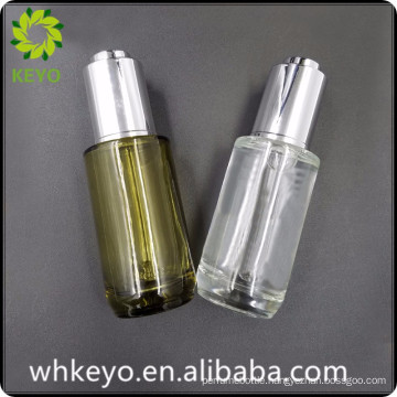 2017 new fashion 30ml green cosmetic glass dropper bottle